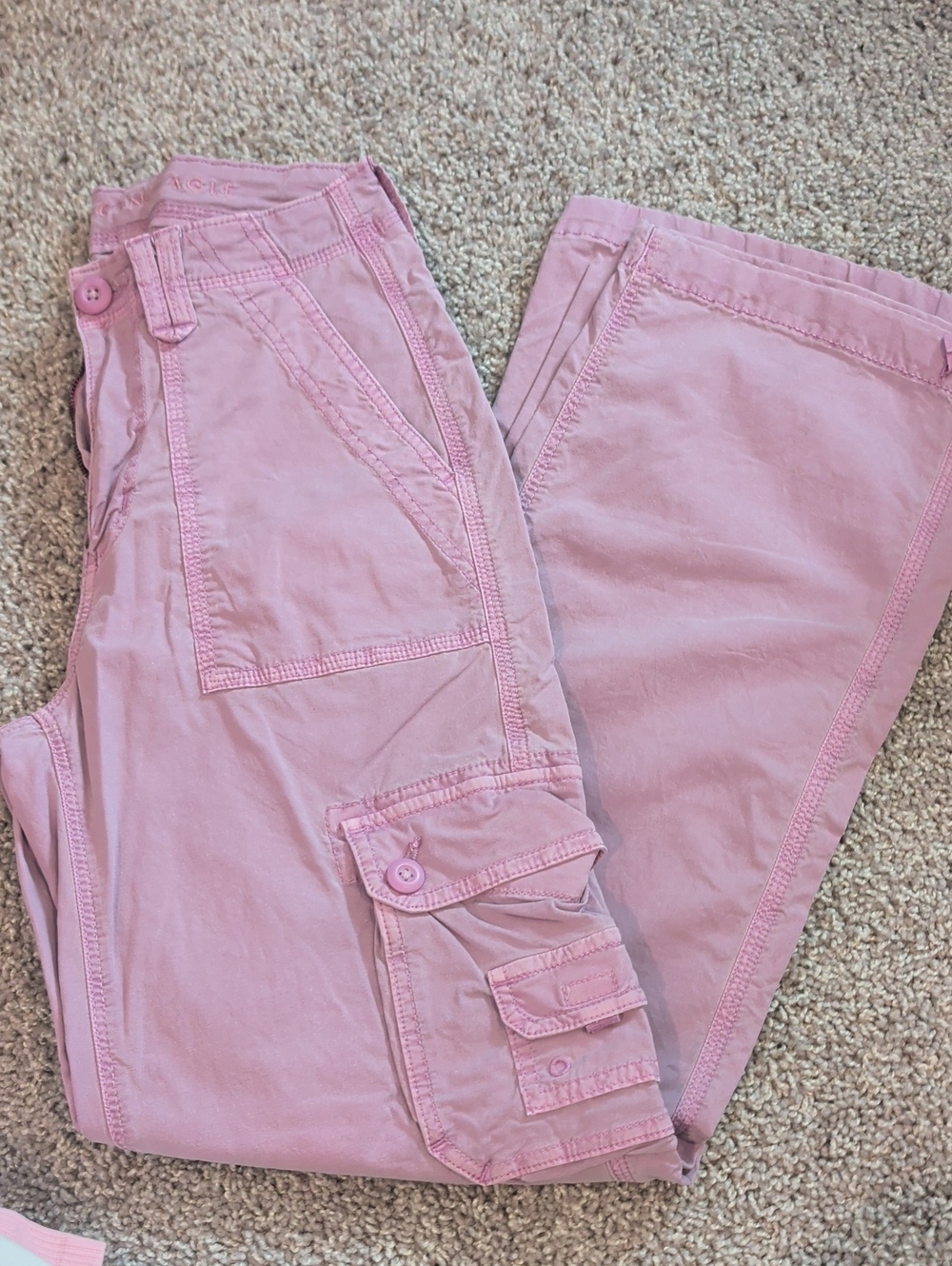 American Eagle Outfitters Pink Cargo Boyfriend Jeans